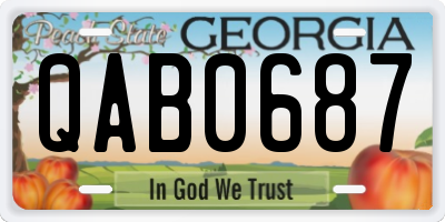 GA license plate QAB0687