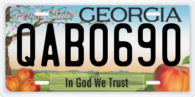 GA license plate QAB0690