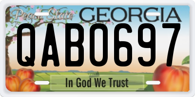GA license plate QAB0697