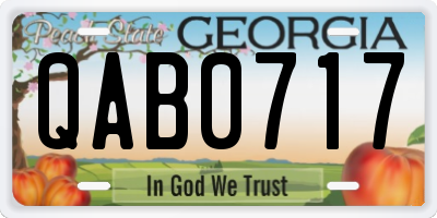 GA license plate QAB0717