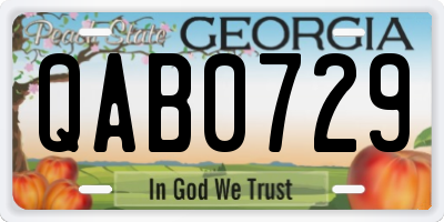 GA license plate QAB0729