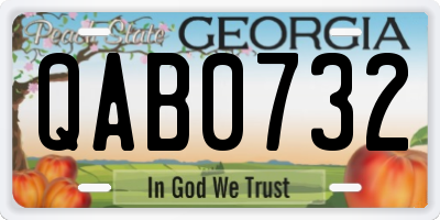 GA license plate QAB0732