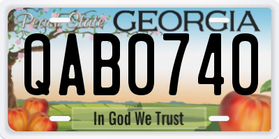 GA license plate QAB0740