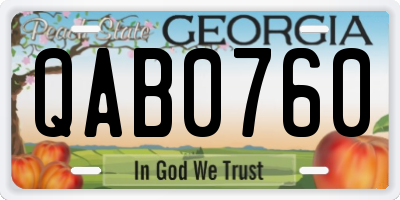 GA license plate QAB0760
