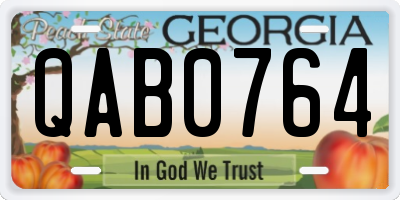 GA license plate QAB0764
