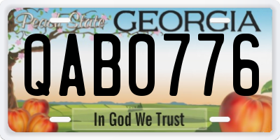 GA license plate QAB0776