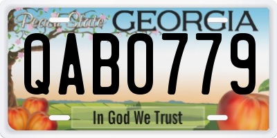 GA license plate QAB0779