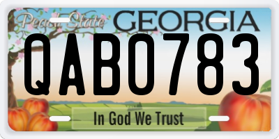 GA license plate QAB0783