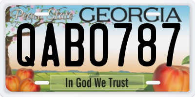 GA license plate QAB0787