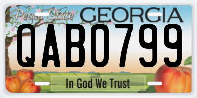 GA license plate QAB0799