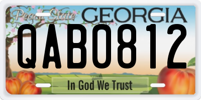 GA license plate QAB0812