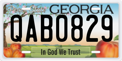GA license plate QAB0829