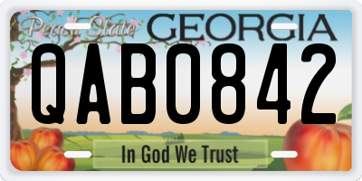 GA license plate QAB0842
