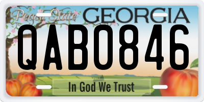 GA license plate QAB0846