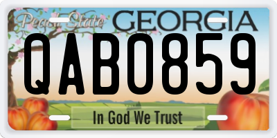 GA license plate QAB0859