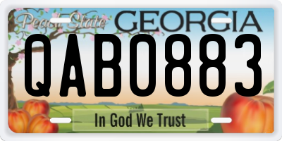 GA license plate QAB0883
