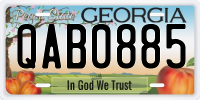 GA license plate QAB0885