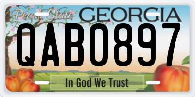 GA license plate QAB0897