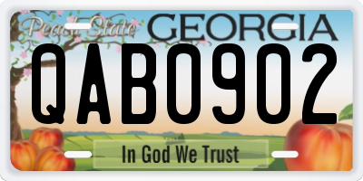 GA license plate QAB0902