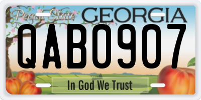 GA license plate QAB0907