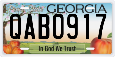 GA license plate QAB0917