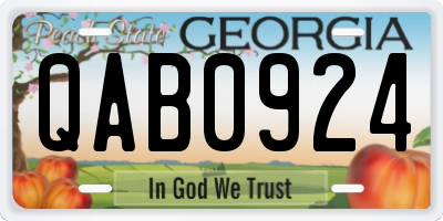 GA license plate QAB0924