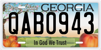 GA license plate QAB0943