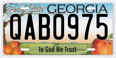 GA license plate QAB0975