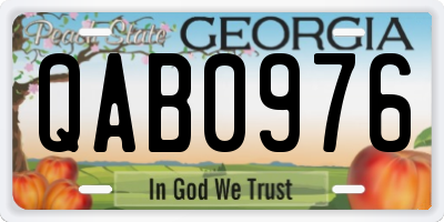 GA license plate QAB0976