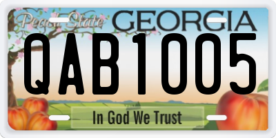 GA license plate QAB1005