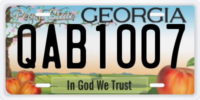 GA license plate QAB1007