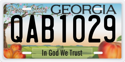 GA license plate QAB1029