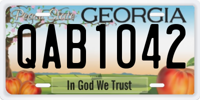 GA license plate QAB1042
