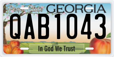 GA license plate QAB1043