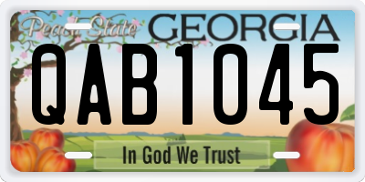 GA license plate QAB1045