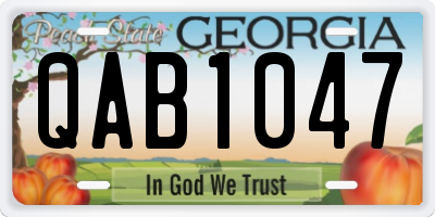 GA license plate QAB1047
