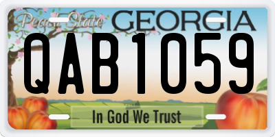 GA license plate QAB1059