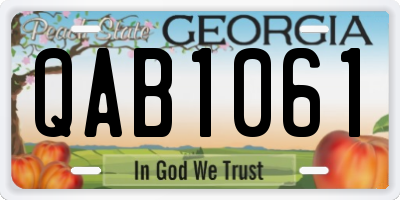 GA license plate QAB1061