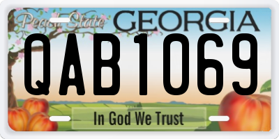 GA license plate QAB1069