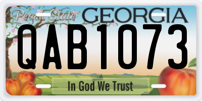 GA license plate QAB1073