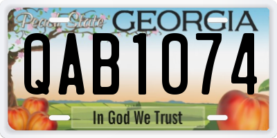 GA license plate QAB1074