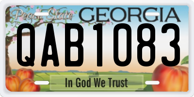 GA license plate QAB1083