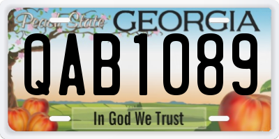 GA license plate QAB1089
