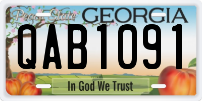 GA license plate QAB1091