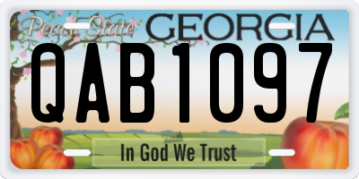 GA license plate QAB1097