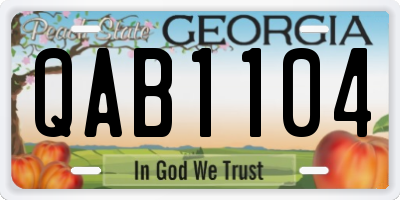 GA license plate QAB1104