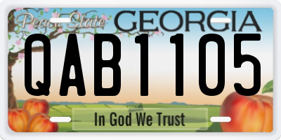GA license plate QAB1105