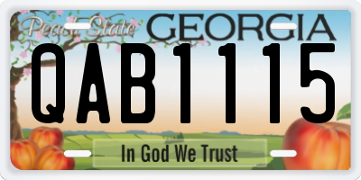 GA license plate QAB1115