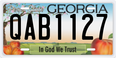 GA license plate QAB1127
