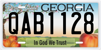 GA license plate QAB1128